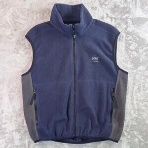 Helly Hansen Fleece Vest Navy Gray Full Zip Outdoor Hiking Gorpcore Mens M